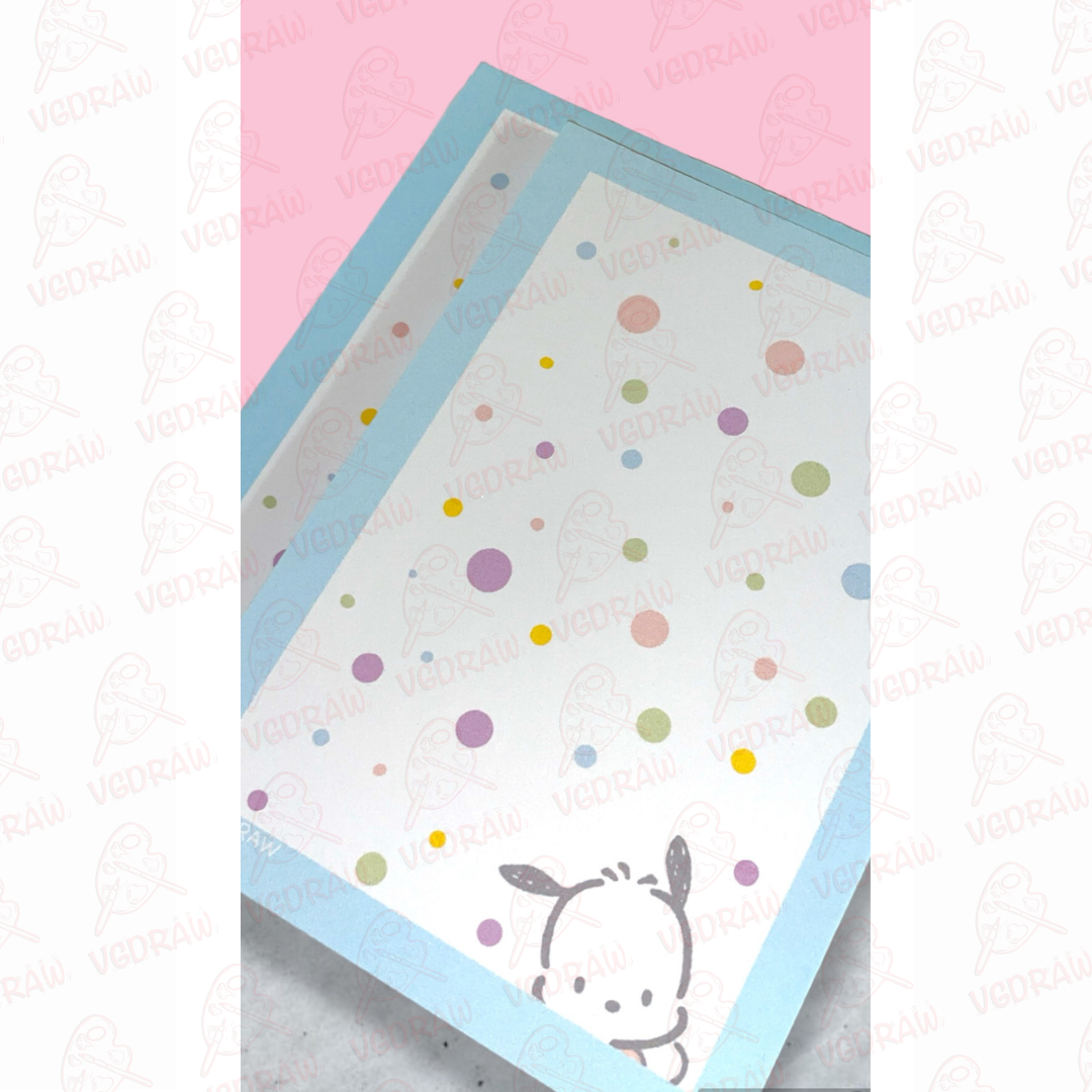 Bloc de notas con el personaje de Pochaccho