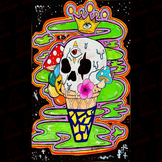 Drip Skull Ice Cream Sticker