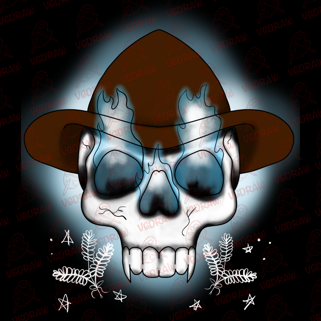 Flame Skull Sticker