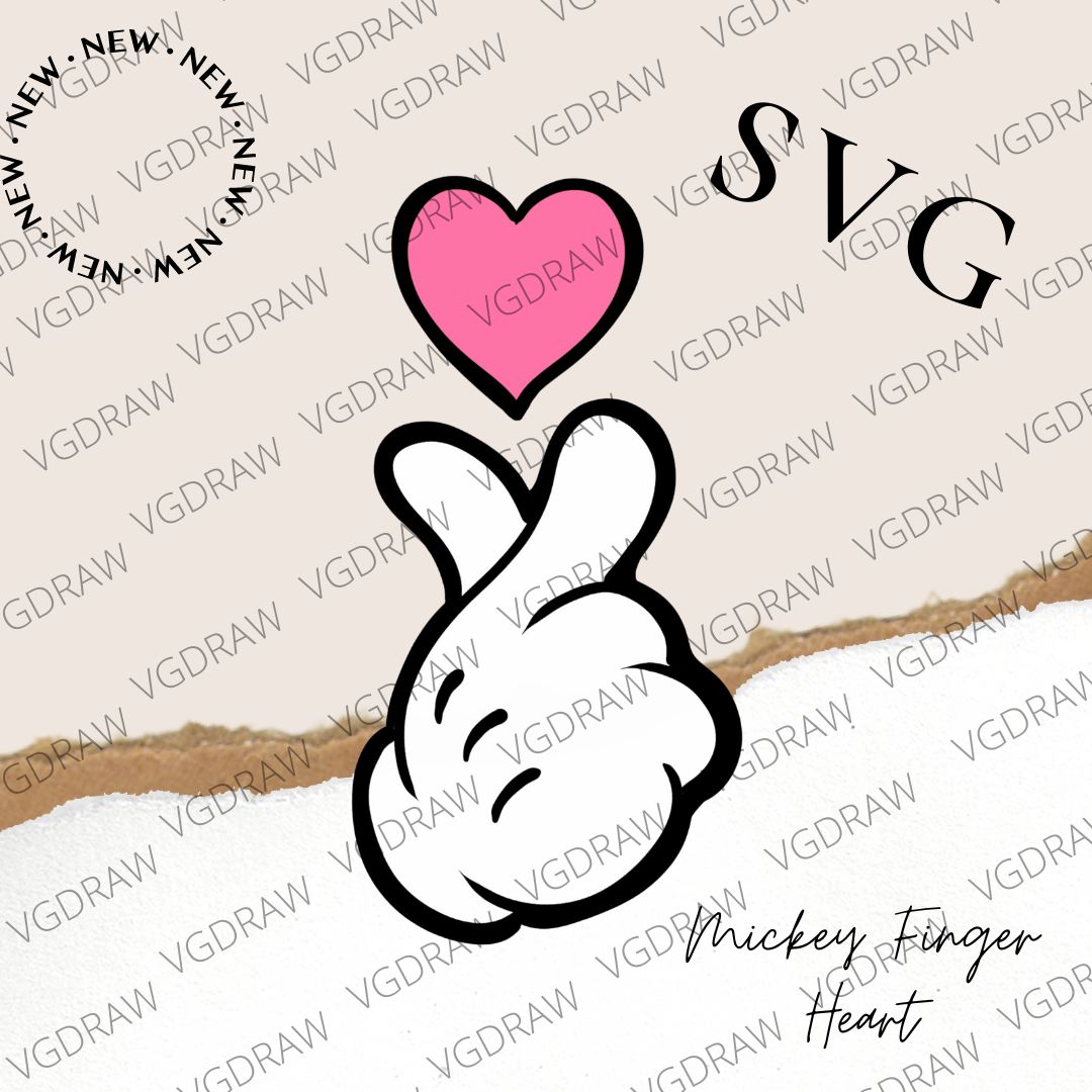 Mickey Finger Heart SVG
