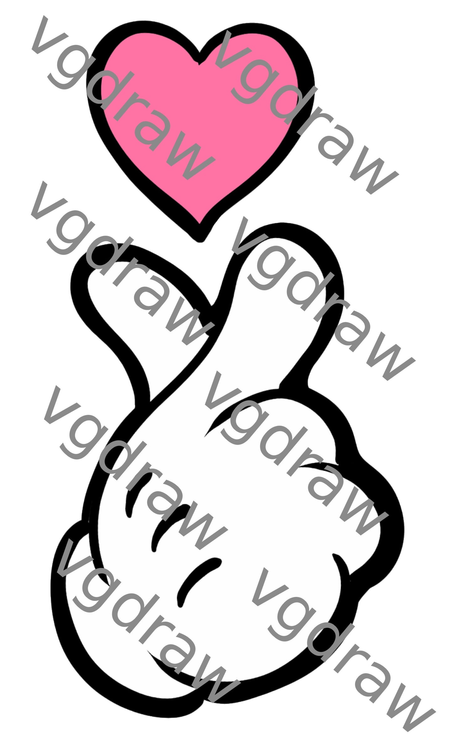 Pegatina con forma de corazón y dedo de Mickey