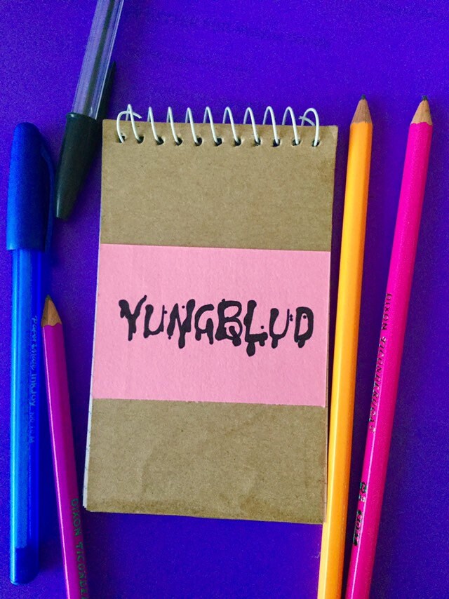 Libreta de notas con el nombre Yungblud, pequeña