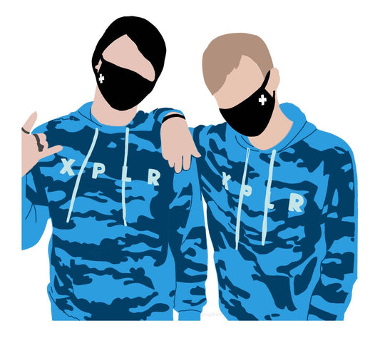 Sam and Colby Illustration Sticker