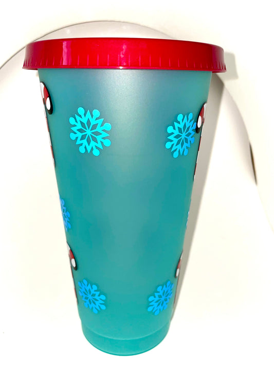 Christmas Candy Cane Color Changing Tumbler Cup