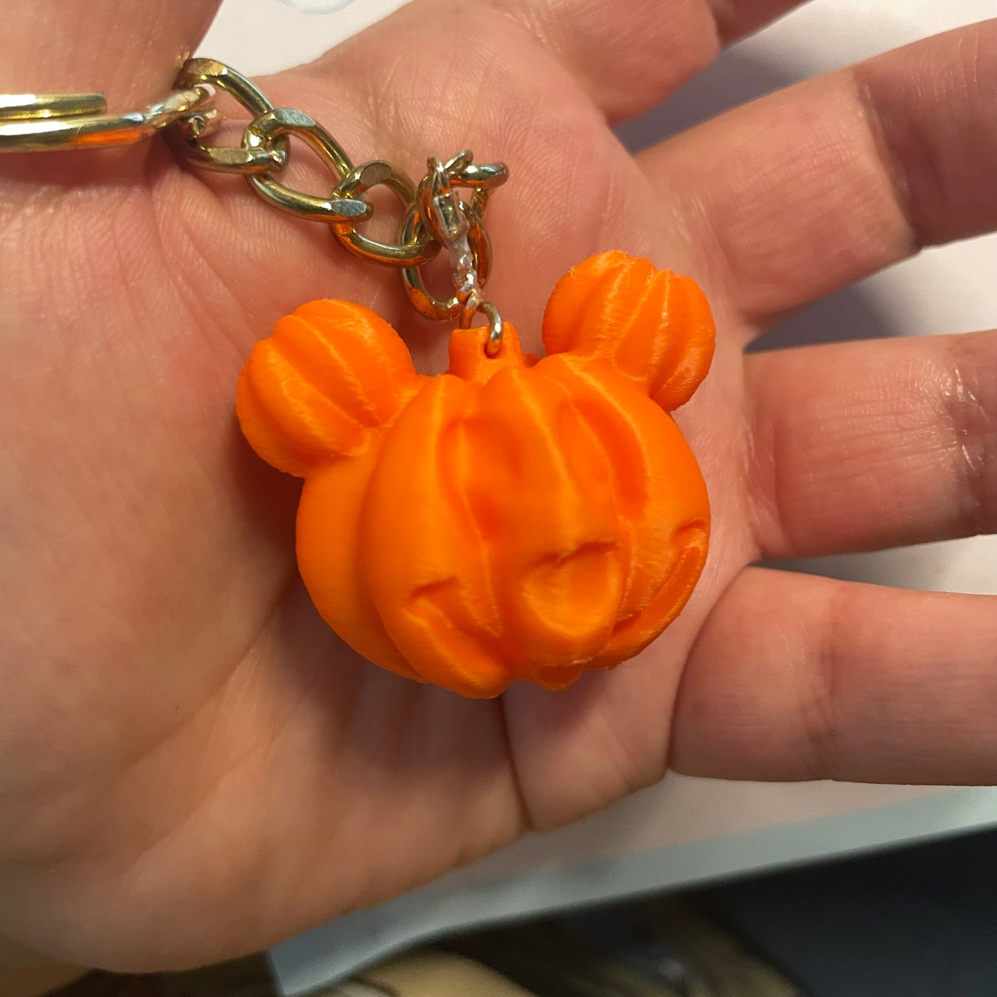 Pumpkin Mouse Jack-o'-Lantern 3D-Printed Keychain