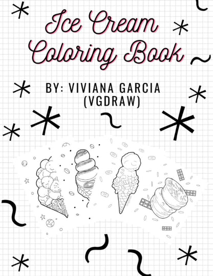 Mini libro para colorear de helados