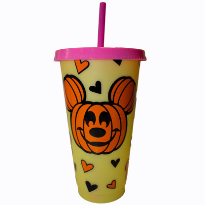 Pumpkin Mickey Head Color Changing Tumbler