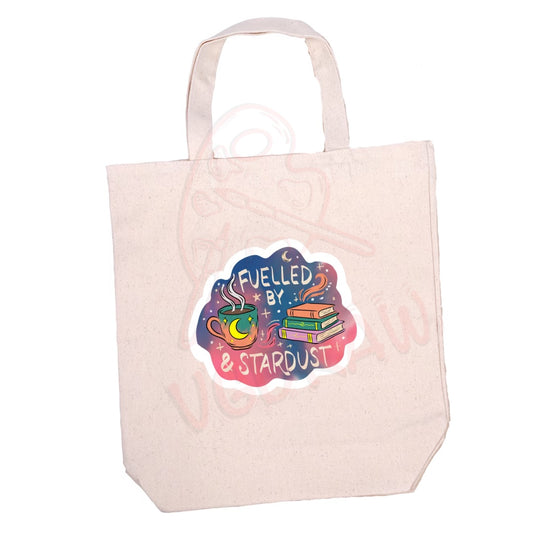 Fueled By Coffee, Books, & Stardust Totebag