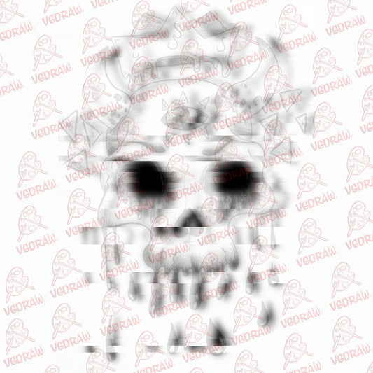 Crowned Dead King Tattoo Design Flash