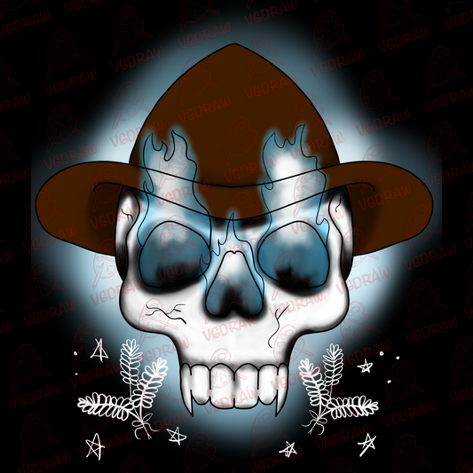 Flame Skull Sticker