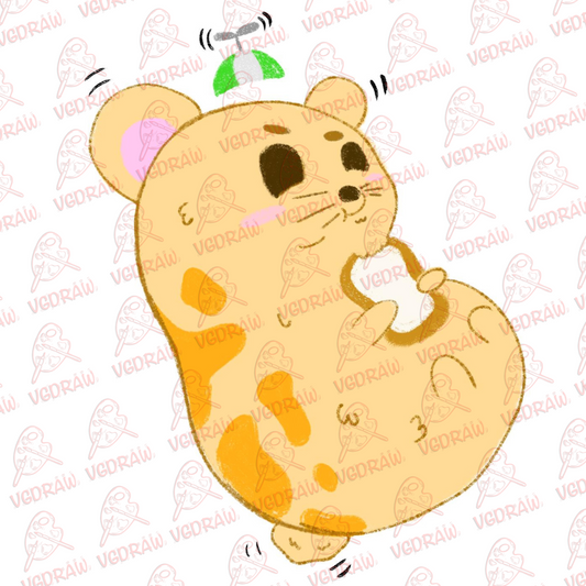 Spin Top Hat Hampster Sticker