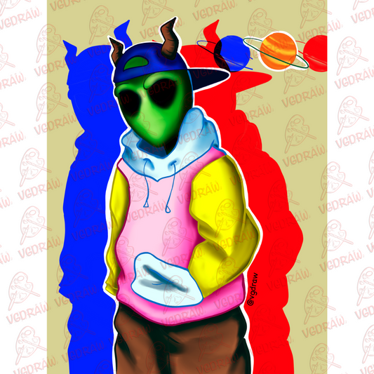 Alien Dude Sticker