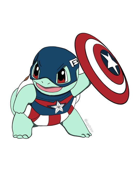 Captain Squirtle Sticker