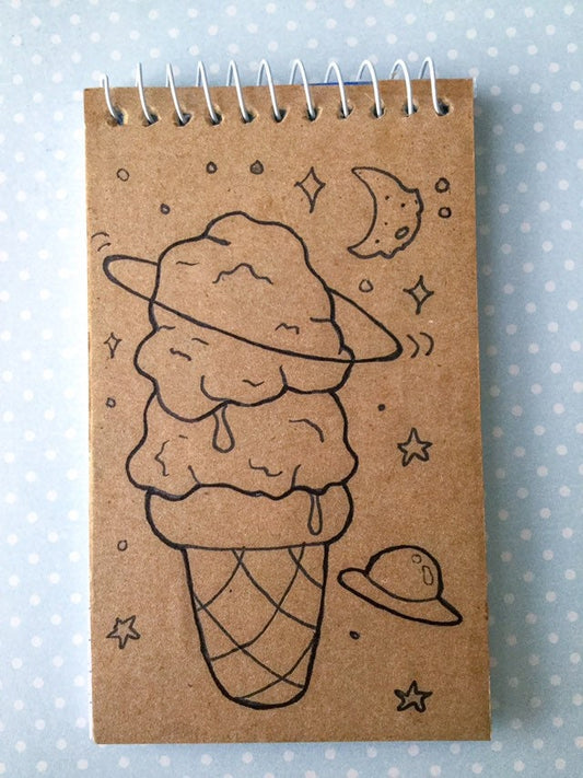 Bloc de notas en espiral con forma de cono de helado