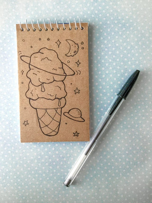 Ice cream cone space spiral notepad memo pad
