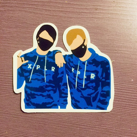 Sam and Colby Illustration Sticker
