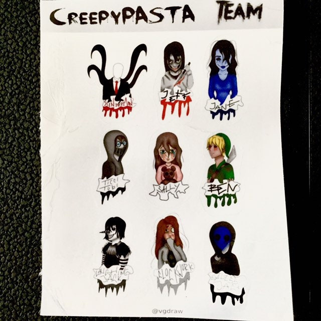 Hoja de pegatinas del equipo Creepypasta