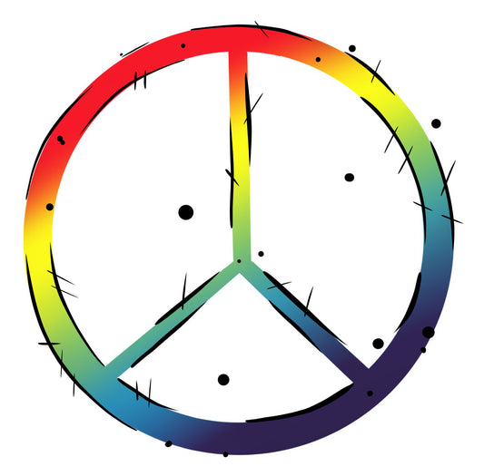 Rainbow Peace Sign Sticker