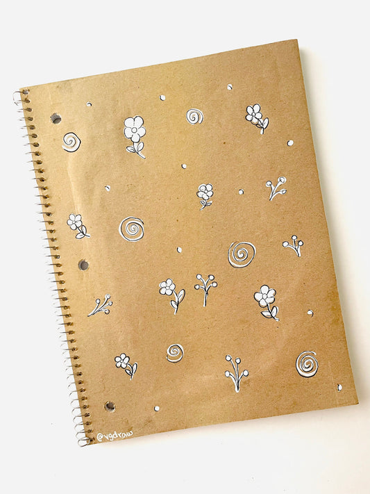 Doodle Flower 8 in x 10.5 in 1 subject Notebook