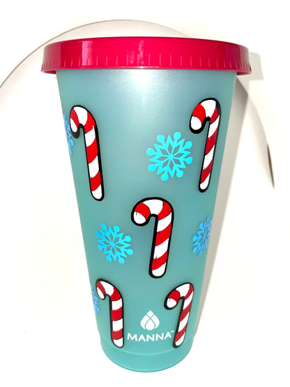 Christmas Candy Cane Color Changing Tumbler Cup