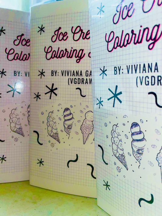 Mini libro para colorear de helados