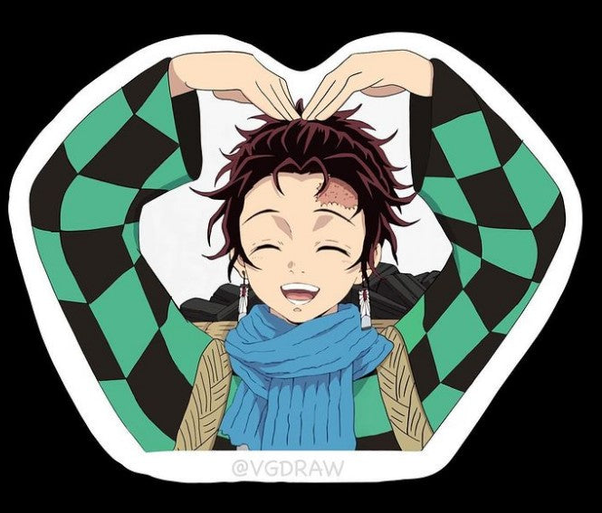 Pegatina de corazón del brazo de Demon Slayer Tanjiro Kamado